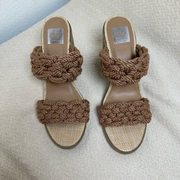 DV by Dolce Vita Roulette Block Heel Sandals Women’s 10 Toffee Brown Slip-On - Picture 7 of 12